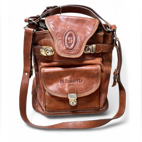 Vintage M. Rossetti Genuine Brown Leather Shoulder Bag - Picture 12 of 16
